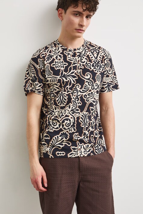 Medicine T-shirt męski bawełniany z elastanem brązowy