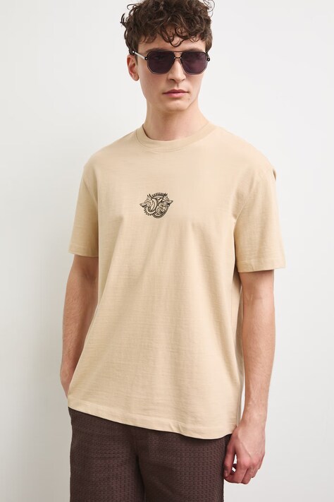 Medicine T-shirt męski bawełniany beżowy