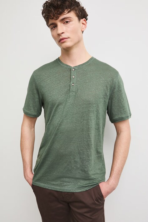 Medicine polo męskie lniane zielone
