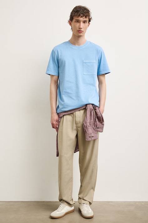 T-shirt męski bawełniany niebieski RS26-TSMA02