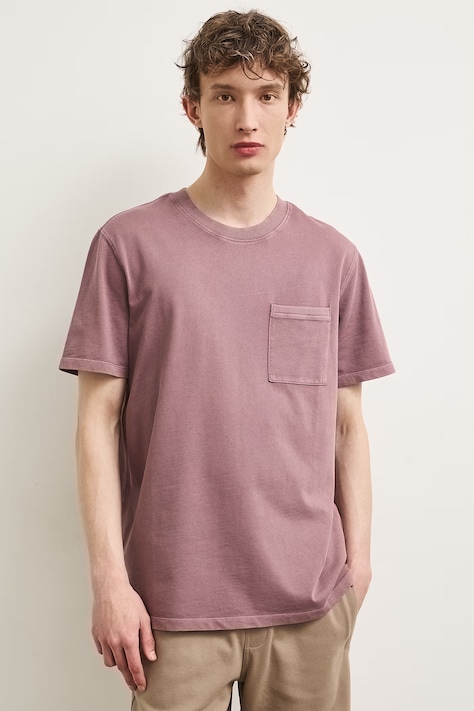 T-shirt męski bawełniany fioletowy RS26-TSMA02
