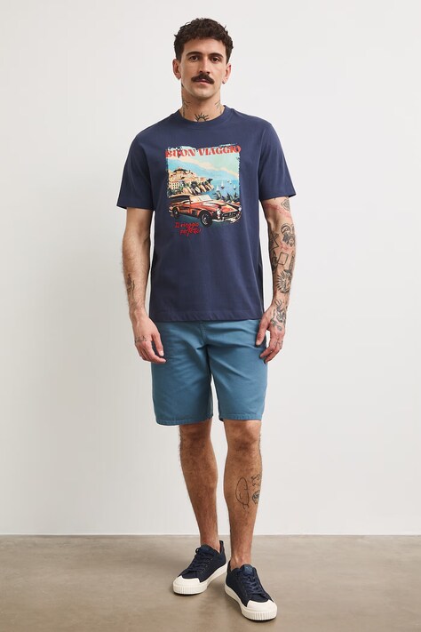 Medicine T-shirt męski bawełniany granatowy