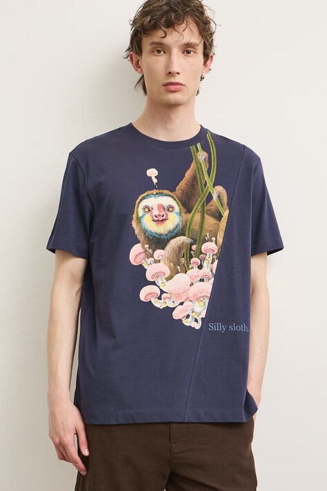Medicine T-shirt męski bawełniany granatowy