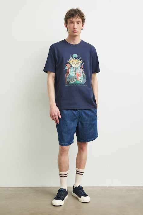 Medicine T-shirt męski bawełniany granatowy