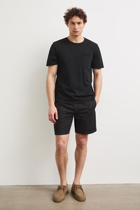 T-shirt męski bawełniany czarny RS26-TSMB01