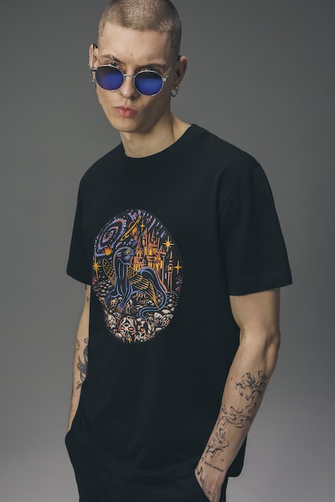 T-shirt męski bawełniany z kolekcji Tattoo Art by Marcel Ustowski (MUS TATTOO) czarny RS26-TSMC53