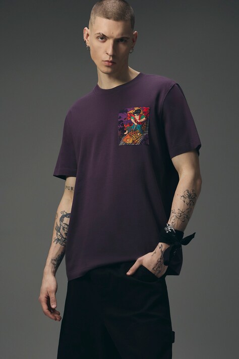 Medicine T-shirt męski bawełniany fioletowy