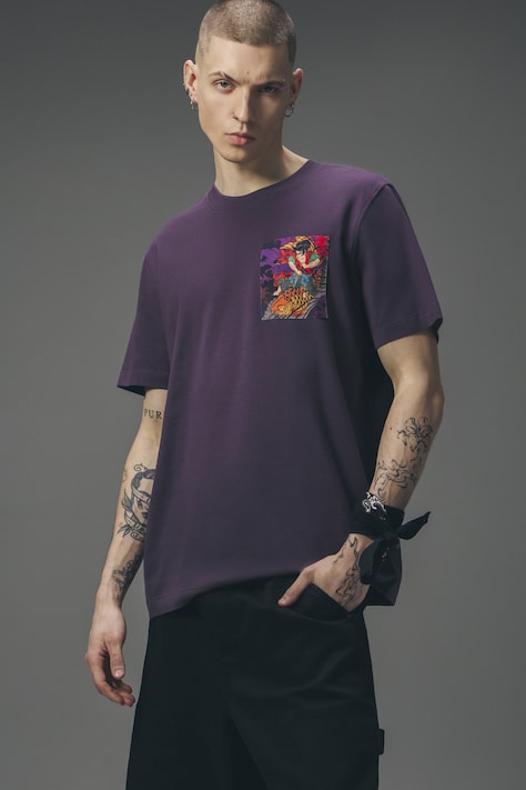 Medicine tricou pentru bărbați din bumbac violet