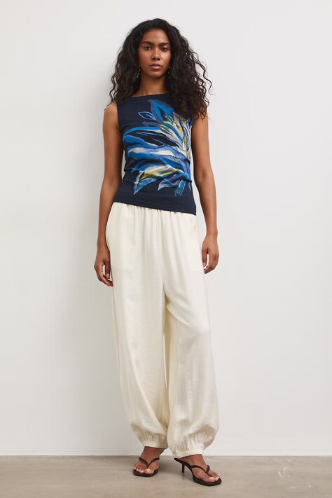 Medicine top damski bawełniany z elastanem granatowy