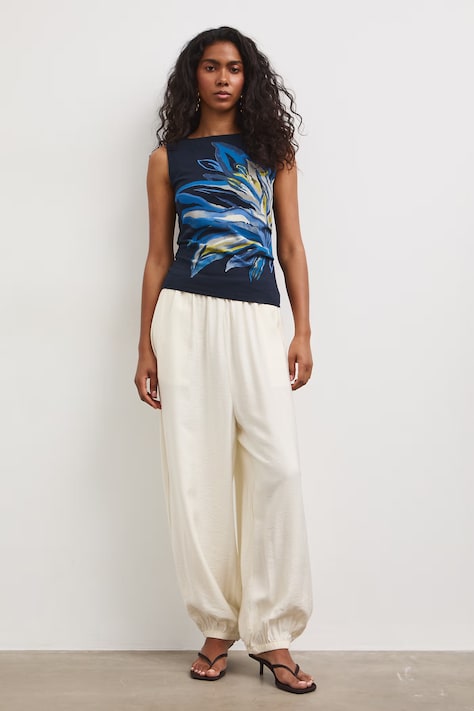 Medicine top damski bawełniany z elastanem granatowy