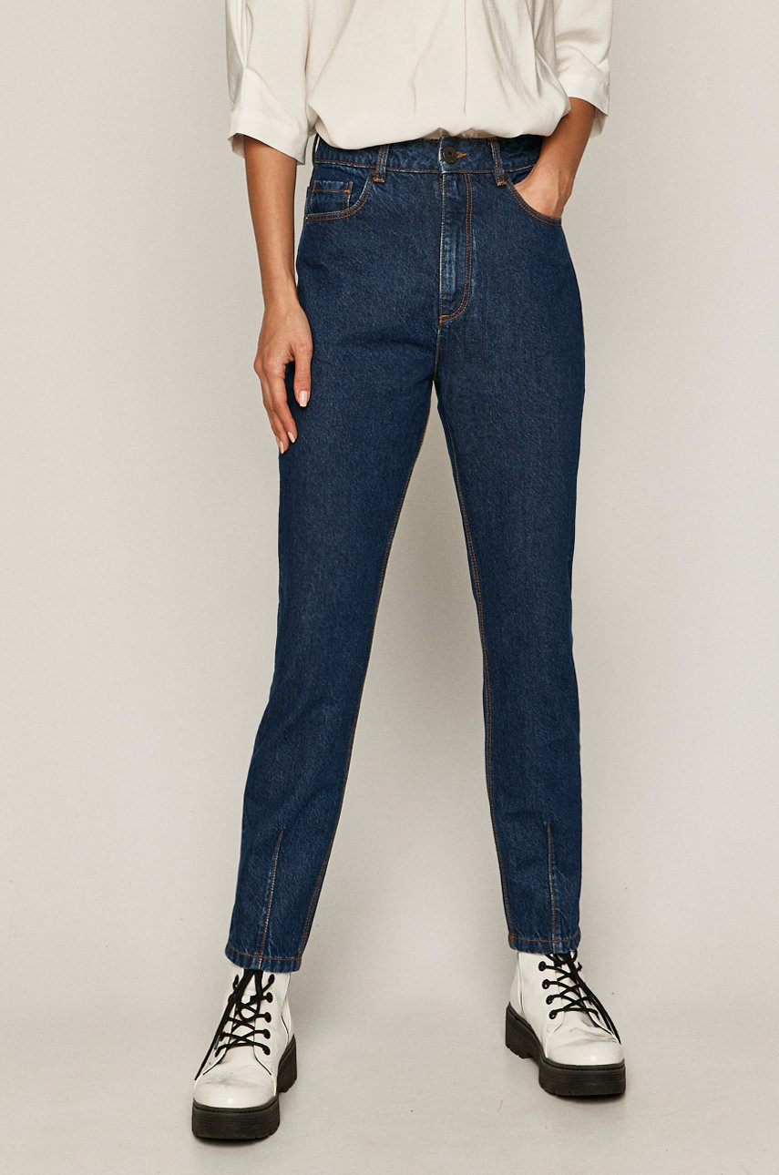 Jeansy damskie mom fit ECO WASH niebieskie