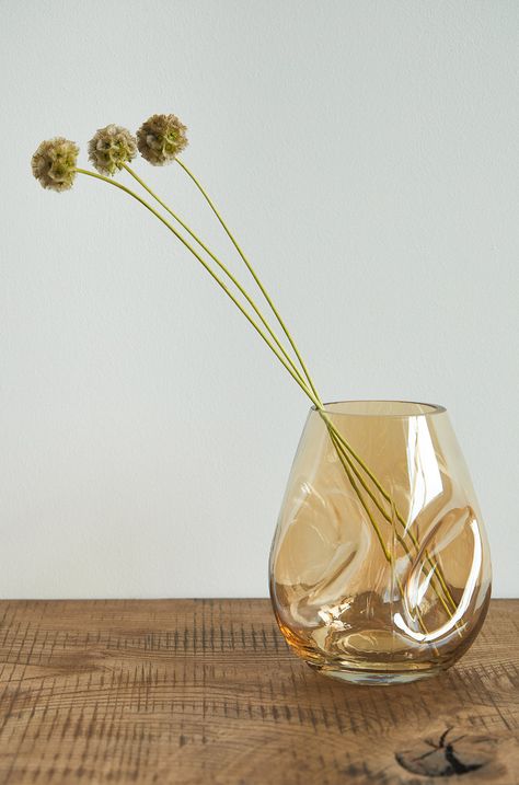 Dekoratívna váza zo skla žltá farba