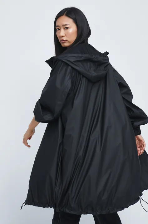 Kabát Medicine dámsky, čierna farba, prechodný, oversize