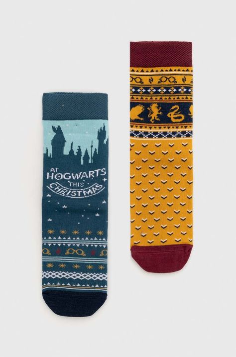 Skarpetki damskie bawełniane Harry Potter (2-pack) kolor multicolor