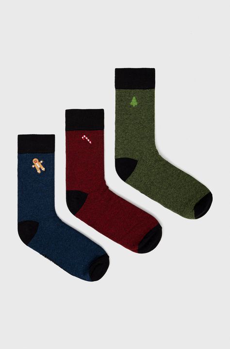 Ponožky pánske bavlnené s vianočným motívom (3-pack)