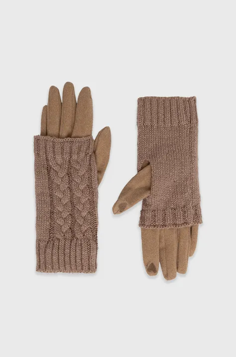 Rękawiczki damskie z dzianiny beżowe