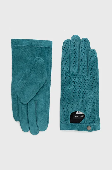Rękawiczki damskie zamszowe kolor zielony