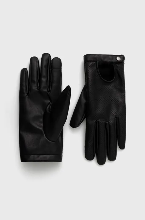 Rękawiczki damskie ze skóry ekologicznej kolor czarny