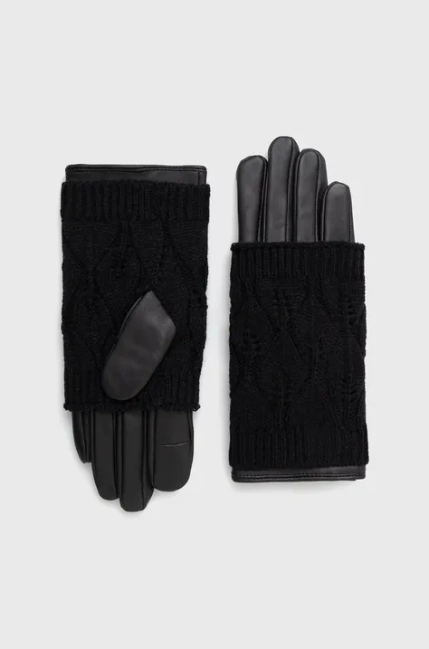 Rękawiczki damskie skórzane kolor czarny