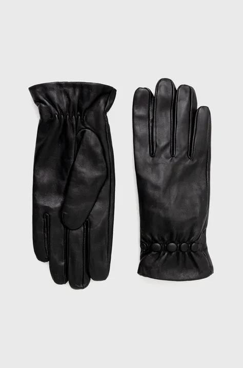 Medicine rękawiczki skórzane damskie kolor czarny