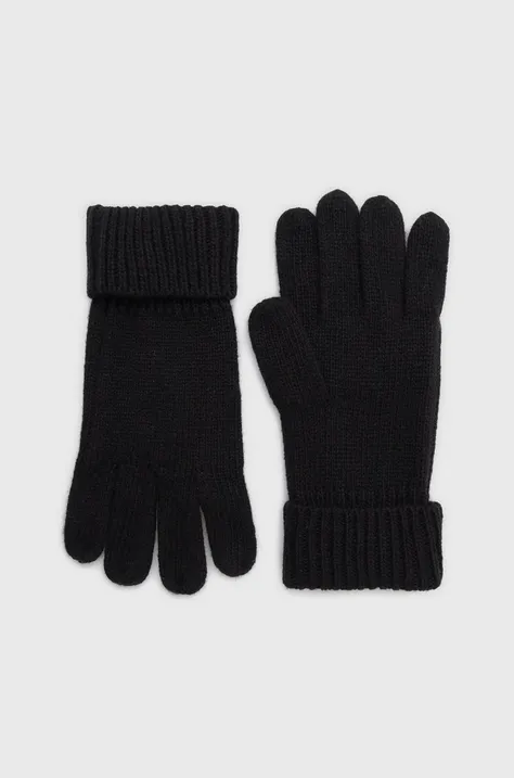 Rękawiczki męskie z domieszką wełny kolor czarny