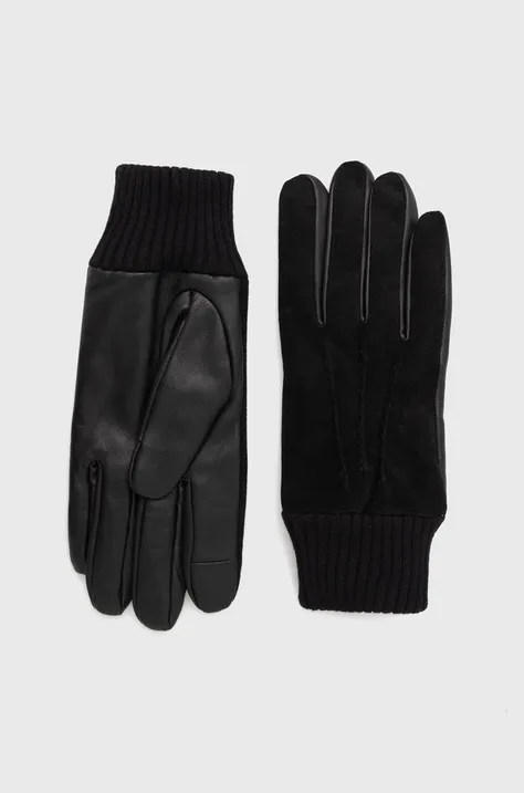 Rękawiczki męskie zamszowe kolor czarny