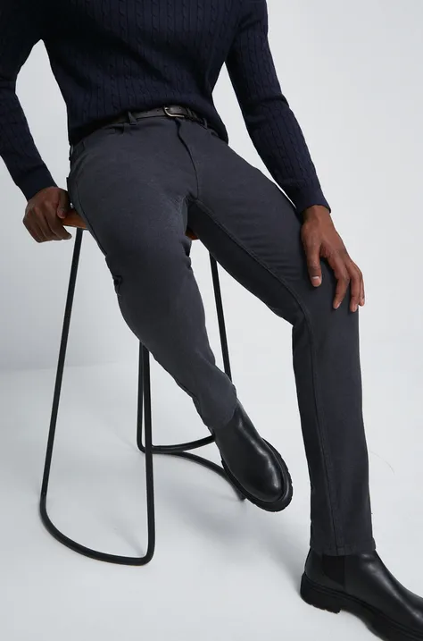 Spodnie męskie slim fit kolor szary