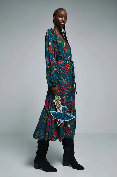 Sukienka damska wzorzysta by Olaf Hajek kolor multicolor