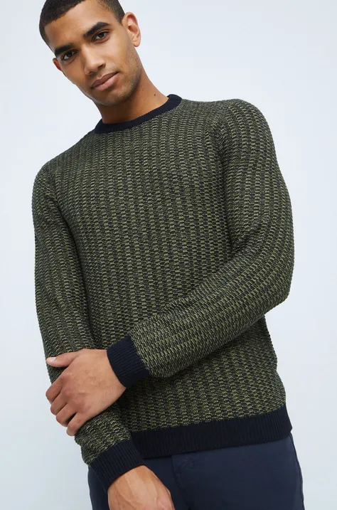 Бавовняний светер Medicine чоловічий колір зелений
