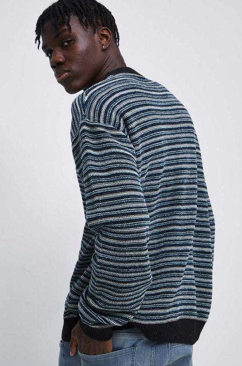 Sweter męski wzorzysty kolor multicolor