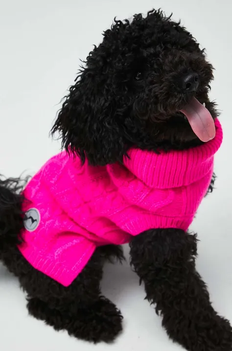 Sweter dla pupila z fakturą kolor różowy