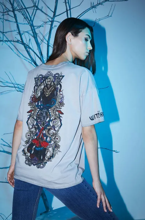 The Witcher x Medicine t-shirt bawełniany damski kolor szary