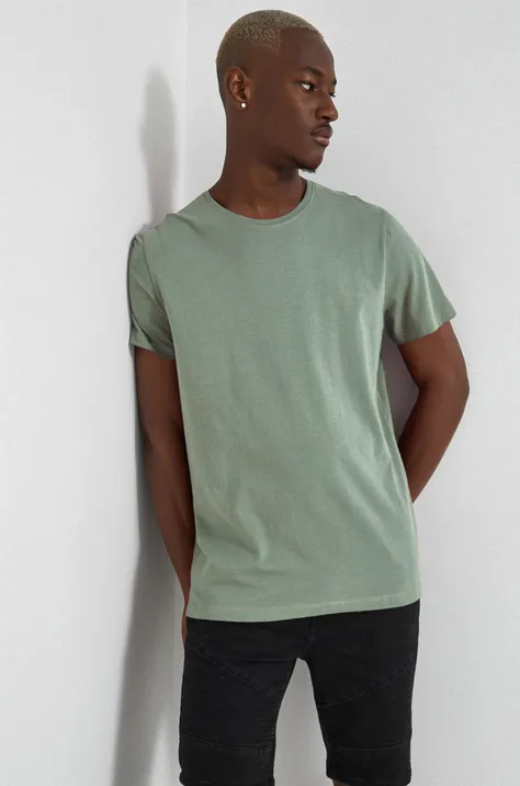 T-shirt męski gładki zielony