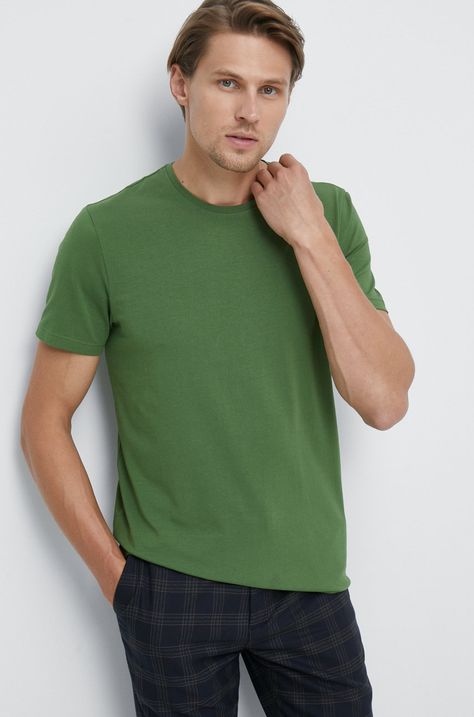 T-shirt bawełniany gładki zielony