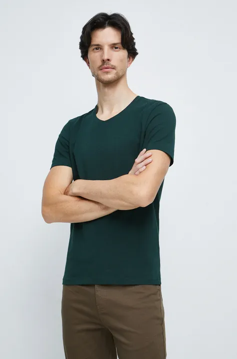 Tričko pánske z hladkej pleteniny zelená farba