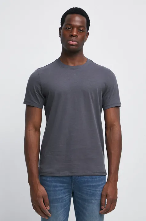 Bavlněné tričko jednobarevné šedá barva