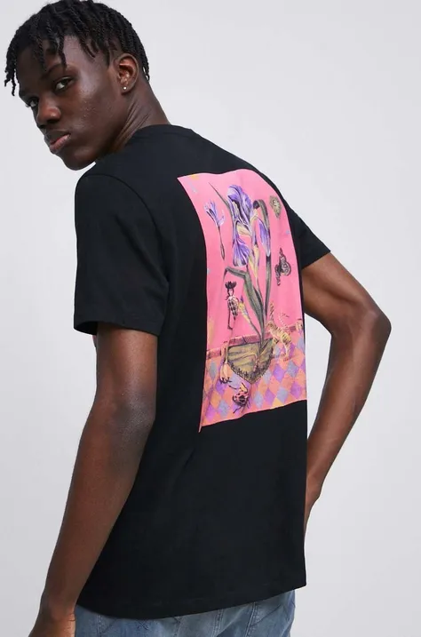 T-shirt bawełniany męski by Olaf Hajek kolor czarny