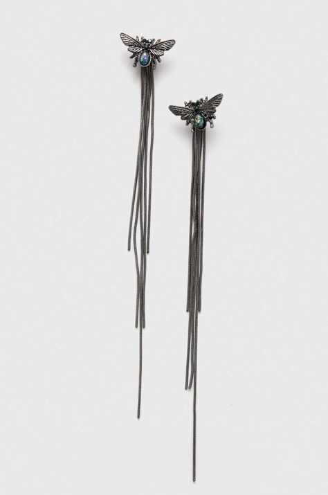 Kolczyki damskie z ozdobnymi elementami kolor czarny