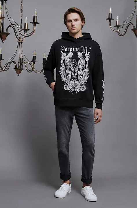 Bluza bawełniana męska z kolekcji Zamkowe Legendy kolor czarny