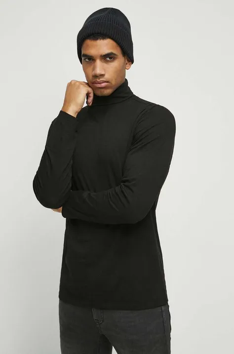 Tričko s dlhým rukávom pánsky čierna farba
