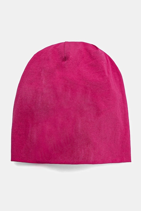 Czapka bawełniana damska beanie z elastanem kolor różowy