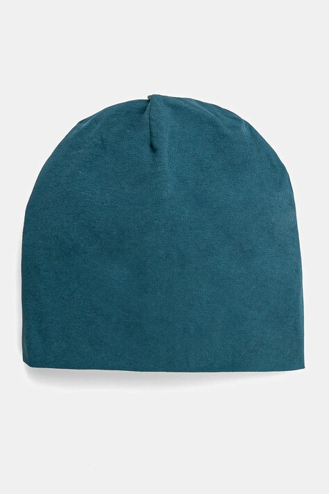 Czapka bawełniana damska beanie z elastanem kolor zielony