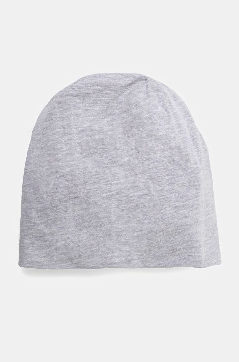 Czapka bawełniana damska beanie z elastanem kolor szary