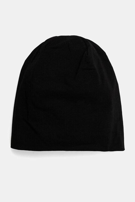 Czapka bawełniana damska beanie z elastanem kolor czarny
