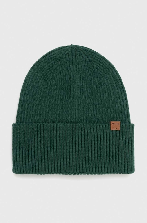 Czapka męska beanie prążkowana z wiskozą kolor zielony