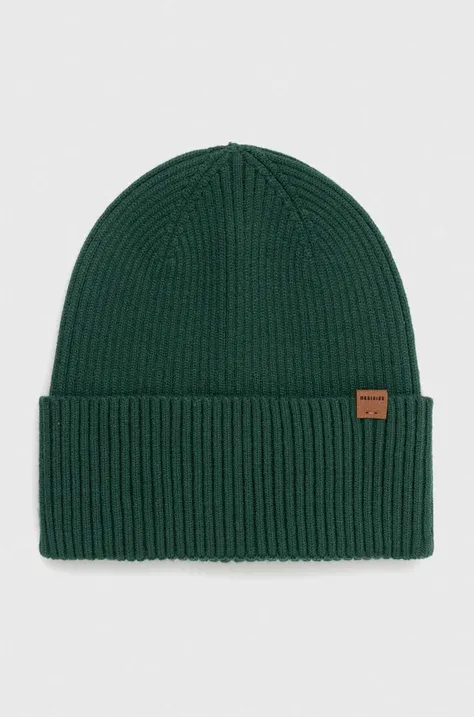 Czapka męska beanie prążkowana z wiskozą kolor zielony