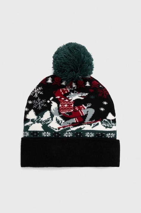 Czapka męska beanie z pomponem kolor multicolor