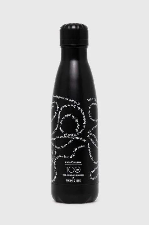 Butelka termiczna 500 ml - Kolekcja jubileuszowa. 2023 Rok Wisławy Szymborskiej x Medicine, kolor czarny