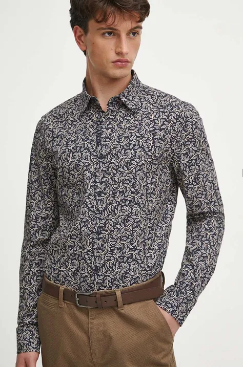 Košile pánská s klasickým límcem tmavomodrá barva