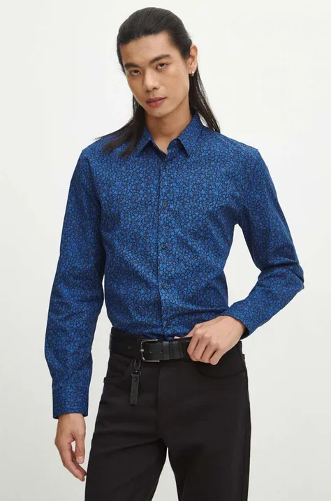 Рубашка Medicine мужская цвет синий regular классический воротник
